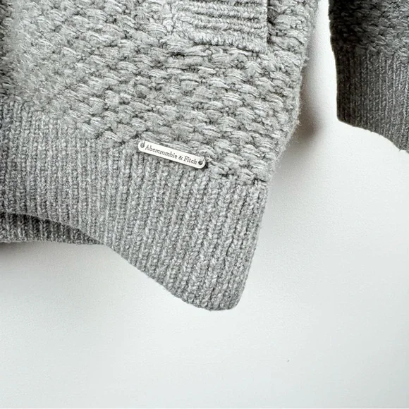 Abercrombie & Fitch Women’s Open Front Cardigan Sweater Gray XS Preppy Comfy - Picture 5 of 7